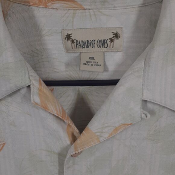 Paradise Coves Adult Mens 2XL XXL 100% Silk Hawaiin Floral Shirt - Picture 3 of 8